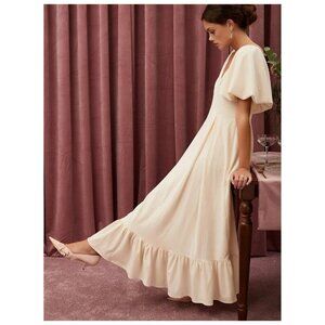 New Velvet Wedding Dress Maxi Puff Poof Sleeve Romantic Bustier Corset Bodice UO